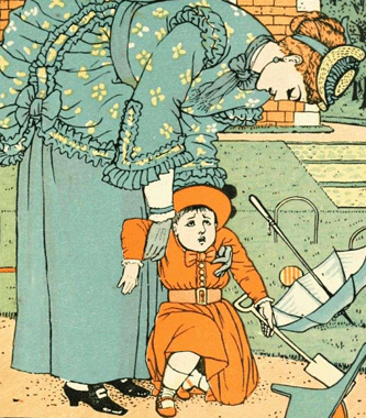 Walter Crane Illustration of My Mother Poem - Child Fell