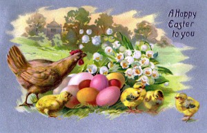 free-vintage-easter-illustration-of-chicks-and-eggs-from-antique-victorian-postcard