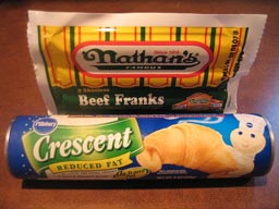 Photo of Nathan's Frankfruters and Pillsbury Crescents