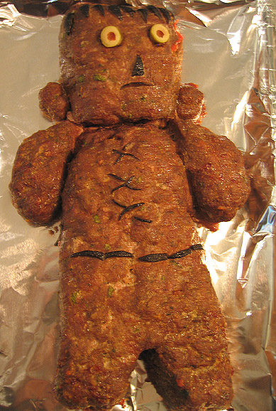 Frankenstein Meatloaf for Halloween