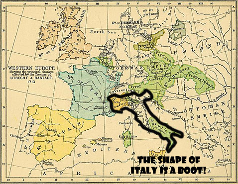 Illustration of Italy Looking Like a Boot
