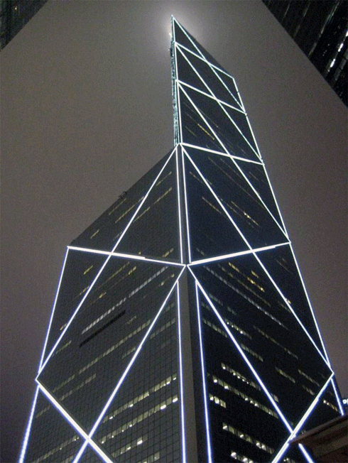 Photo of the Bank of China Building at Night