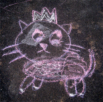 Photo of Chalk Drawings on Driveway