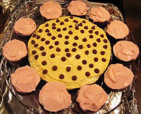 Photo Showing How to Make a Flower Cake