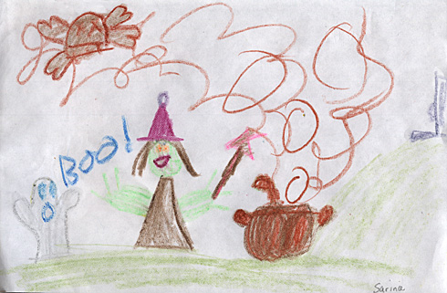 Kids Halloween Art - Witch