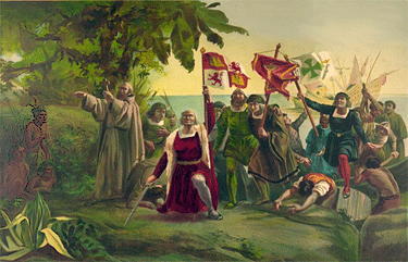 Painting of Columbus Landing in New World