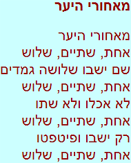 Hebrew Text of In the Forest Song