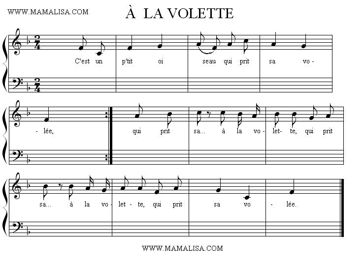 Sheet Music - À la volette