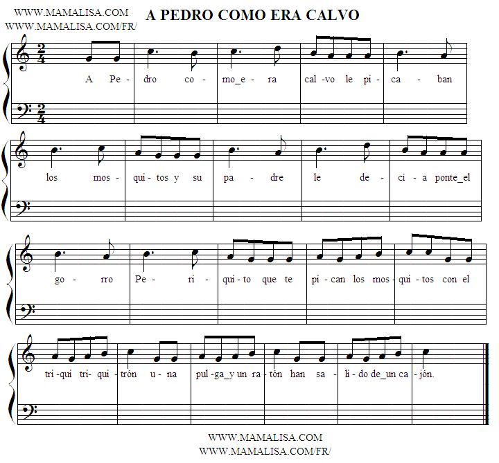 A Pedro Como Era Calvo Canciones Infantiles Espanolas Espana