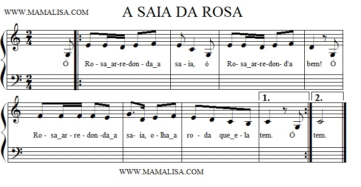 Sheet Music - A saia da Rosa