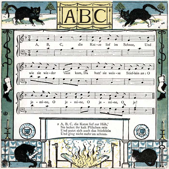 Partition musicale - A, B, C, die Katze lief im Schnee