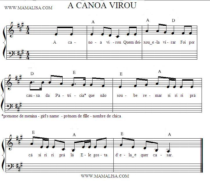 Sheet Music - A Canoa Virou