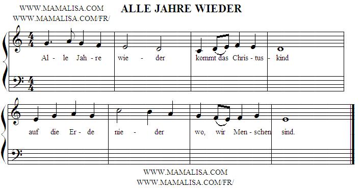 Alle Jahre Wieder Noten Liedtext Midi Akkorde
