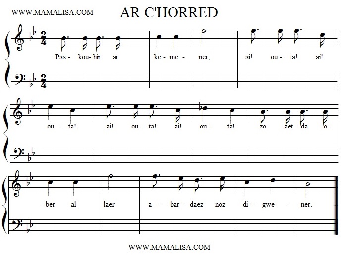 Sheet Music - Ar C'horred