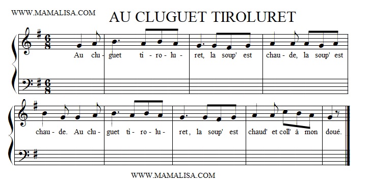 Partition musicale - Au cluguet