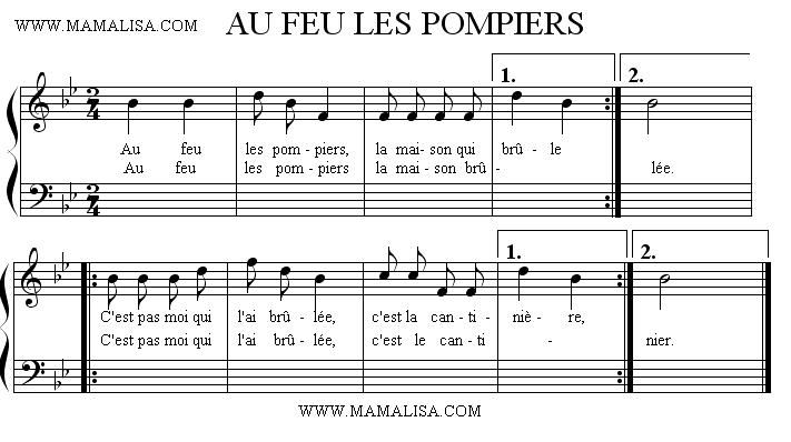 partition guitare au feu les pompiers