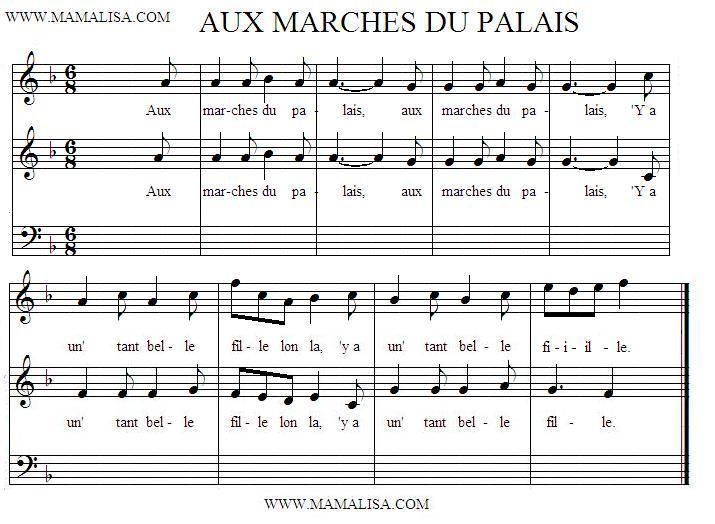 Sheet Music - Aux marches du palais