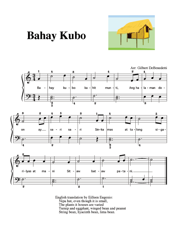 Sheet Music - Bahay Kubo