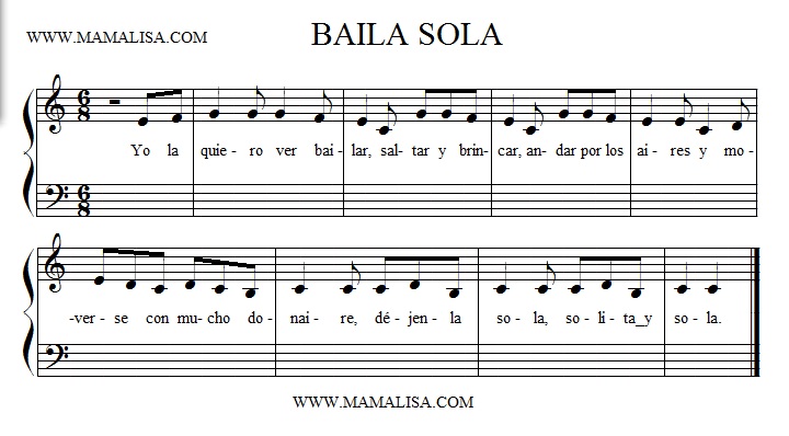 Sheet Music - Baila sola