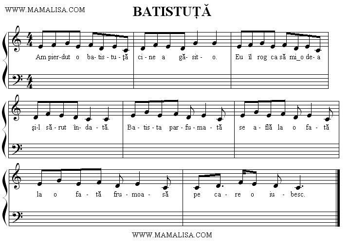 Partition musicale - Batistuţă