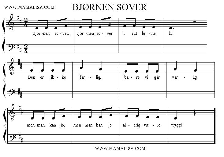 Bjørnen sover - Norwegian Children's Songs - Norway - Mama ...