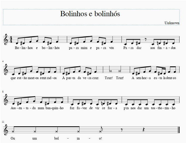 Sheet Music -  Bolinhos e bolinhós 