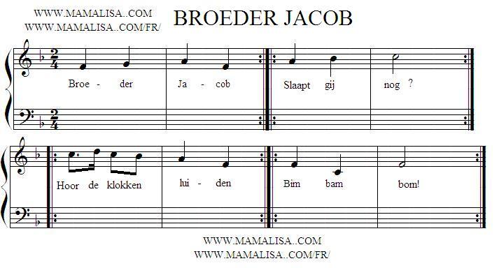 Partition musicale - Broeder Jacob