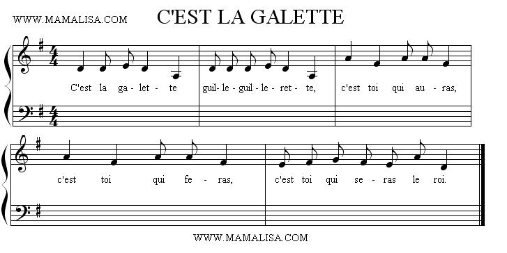 Partition musicale - C'est la galette, guille-guillerette