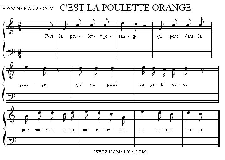 Sheet Music - La poulette orange