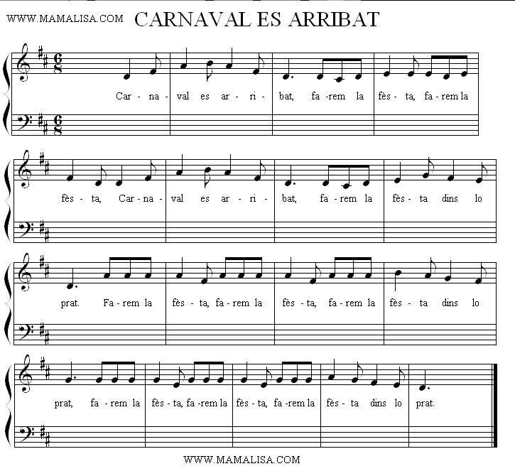 Sheet Music - Carnaval es arribat