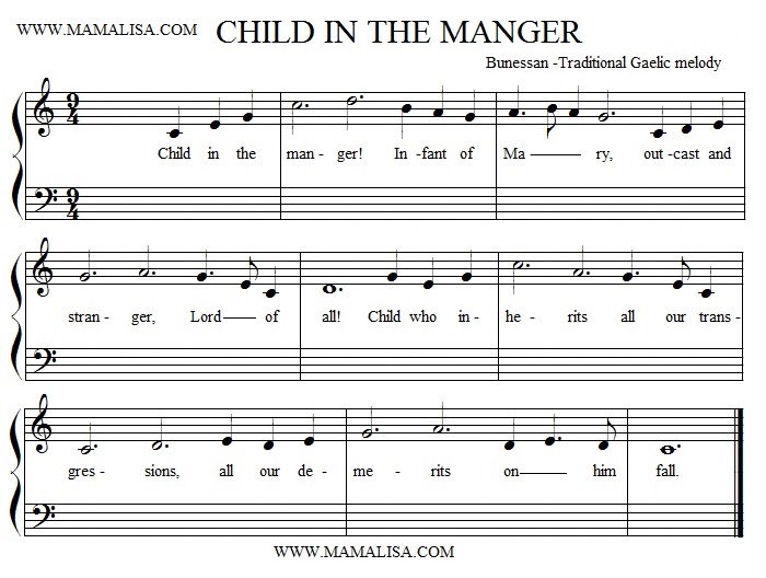 Partition musicale - Child in the Manger