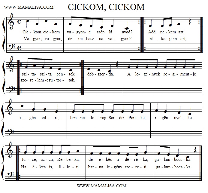 Cifra palota - Hungarian Children's Songs - Hungary - Mama Lisa's