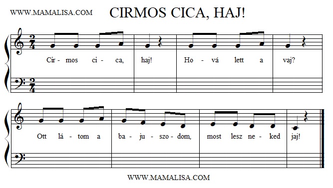 Sheet Music - Cirmos cica