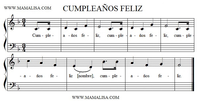 Cumpleaños feliz - Spanish Children's Songs - Spain - Mama Lisa's World:  Children's Songs and Rhymes from Around the World