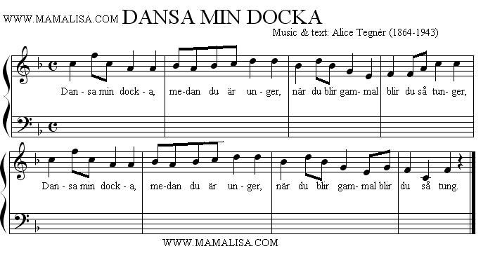 Sheet Music - Dansa min docka