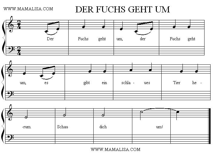 Partition musicale - Der Fuchs geht um