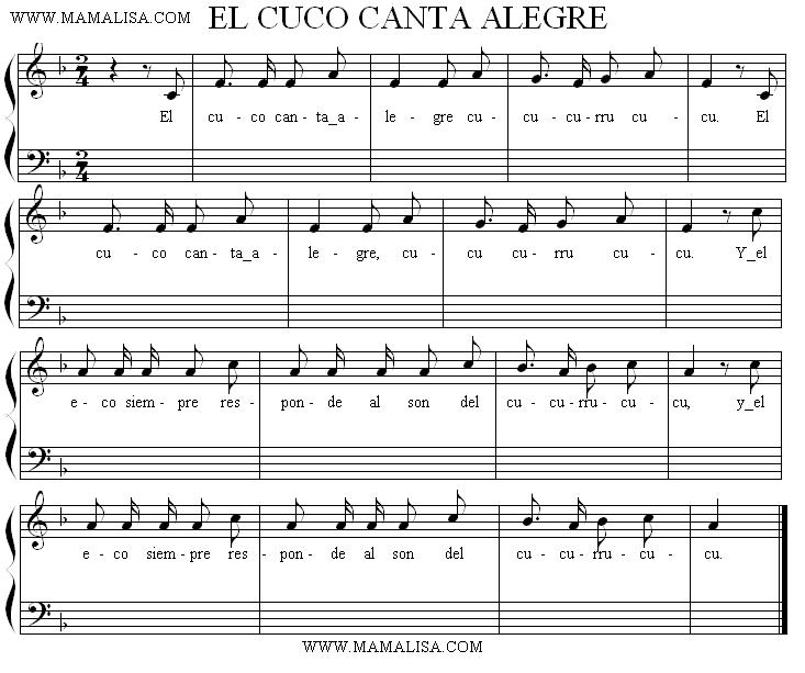 Sheet Music - El cuco canta alegre