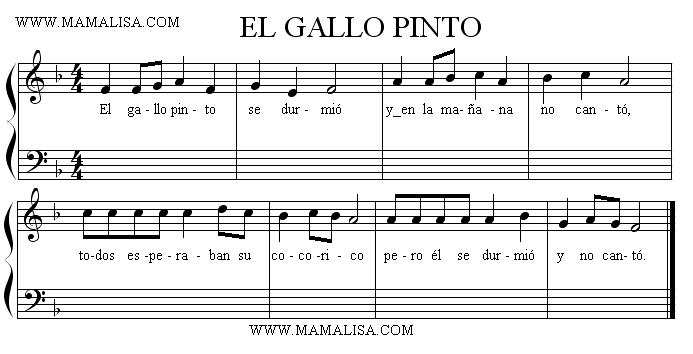 Sheet Music - El gallo pinto