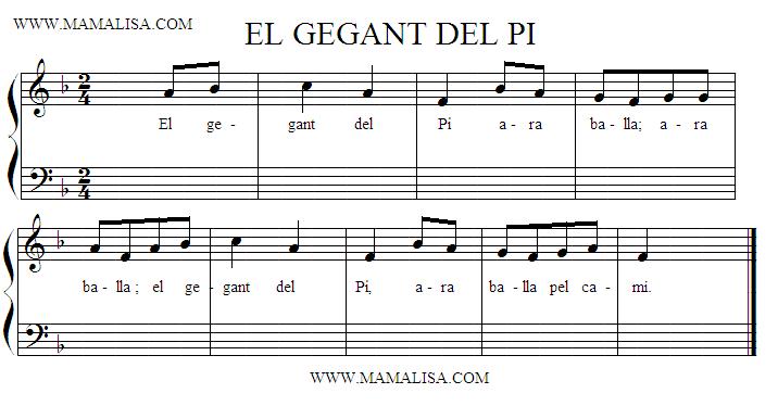 Sheet Music - El Gegant del Pi