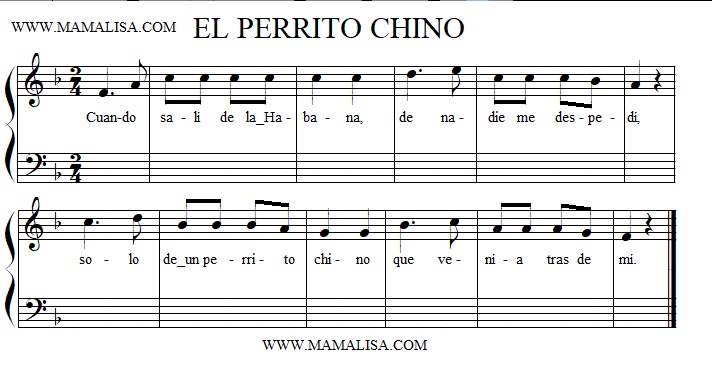 Sheet Music - El perrito Chino