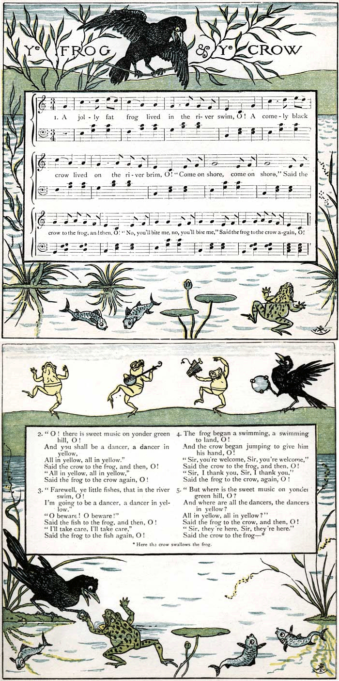 Partition musicale - A Jolly Fat Frog Lived in the River Swim, O!