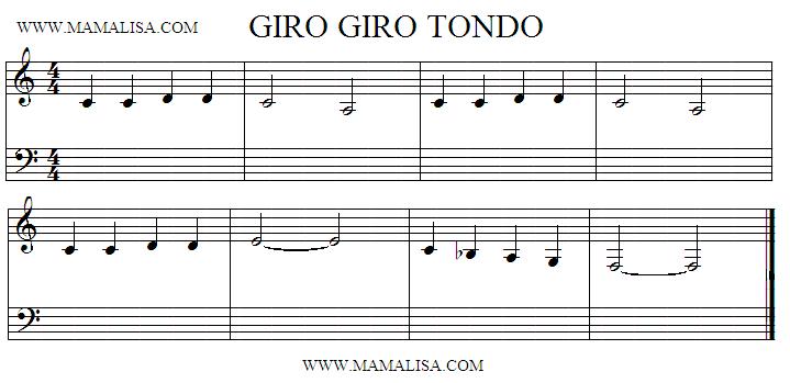 Partition musicale - Giro, Giro, Tondo - (Versione lunga)