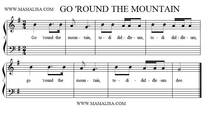Sheet Music - Go 'Round the Mountain