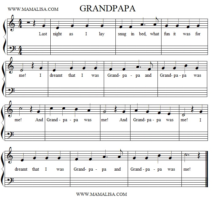 Sheet Music - Grandpapa