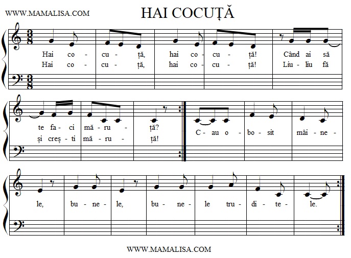 Hai cocuță - Moldovan Children's Songs - Moldova - Mama Lisa's World: Children's Songs and Rhymes from Around the World 1