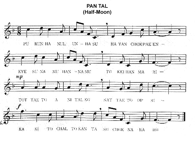 Partition musicale - 반달 - (Pan Tal)