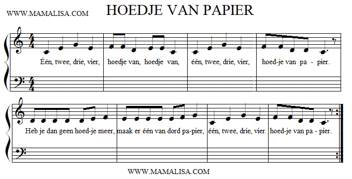 Afdeling preambule Haas Hoedje van papier - Dutch Children's Songs - The Netherlands - Mama Lisa's  World: Children's Songs and Rhymes from Around the World