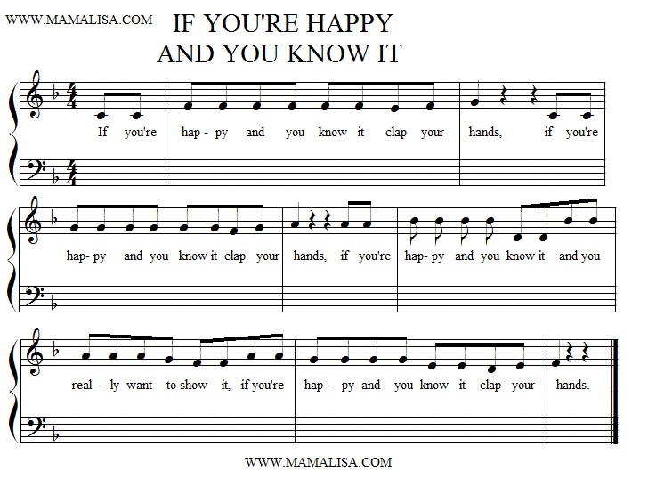 If you happy clap your hands lyrics