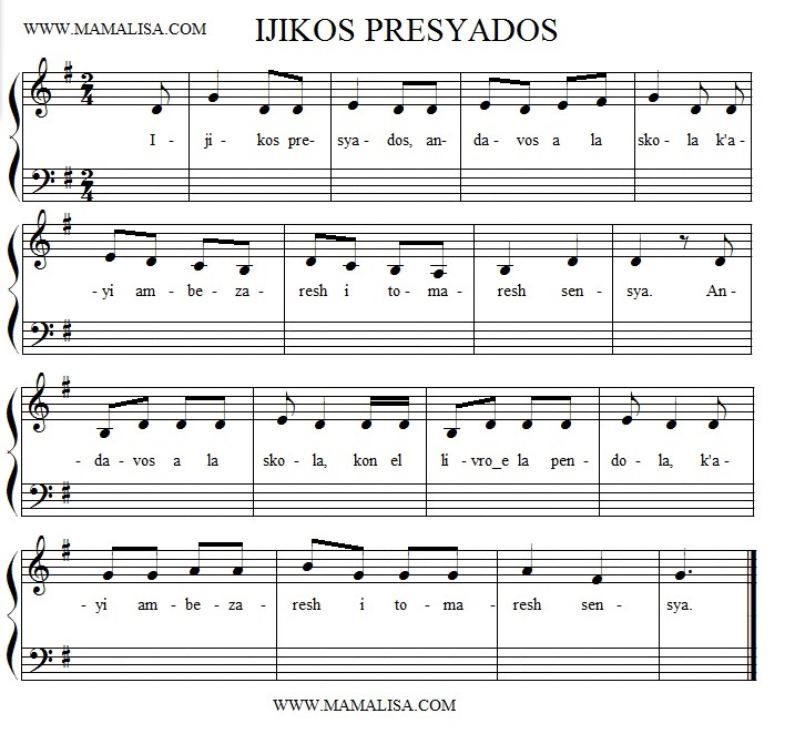 Partition musicale - Ijikos presyados