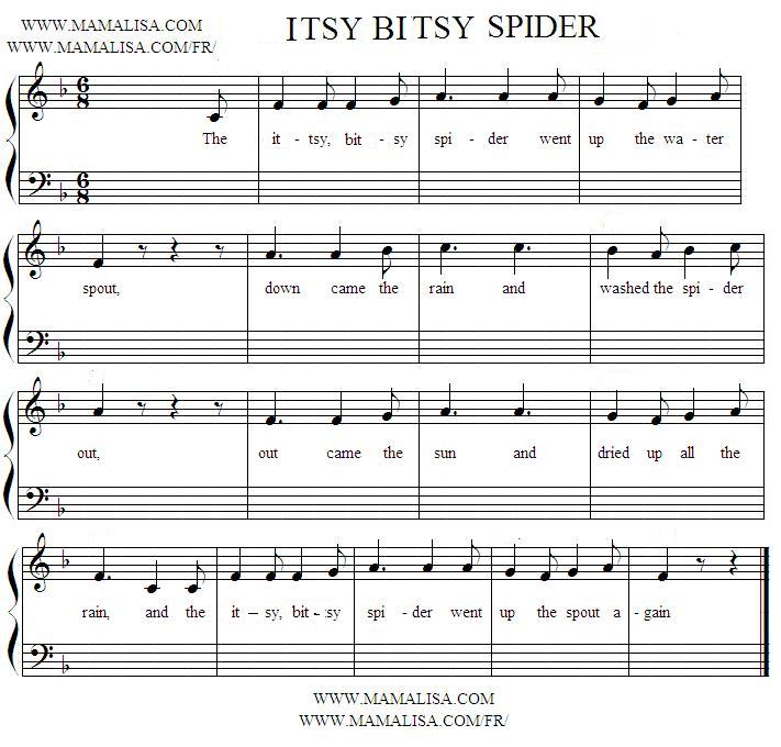 Sheet Music - Itzi, bitzi araña